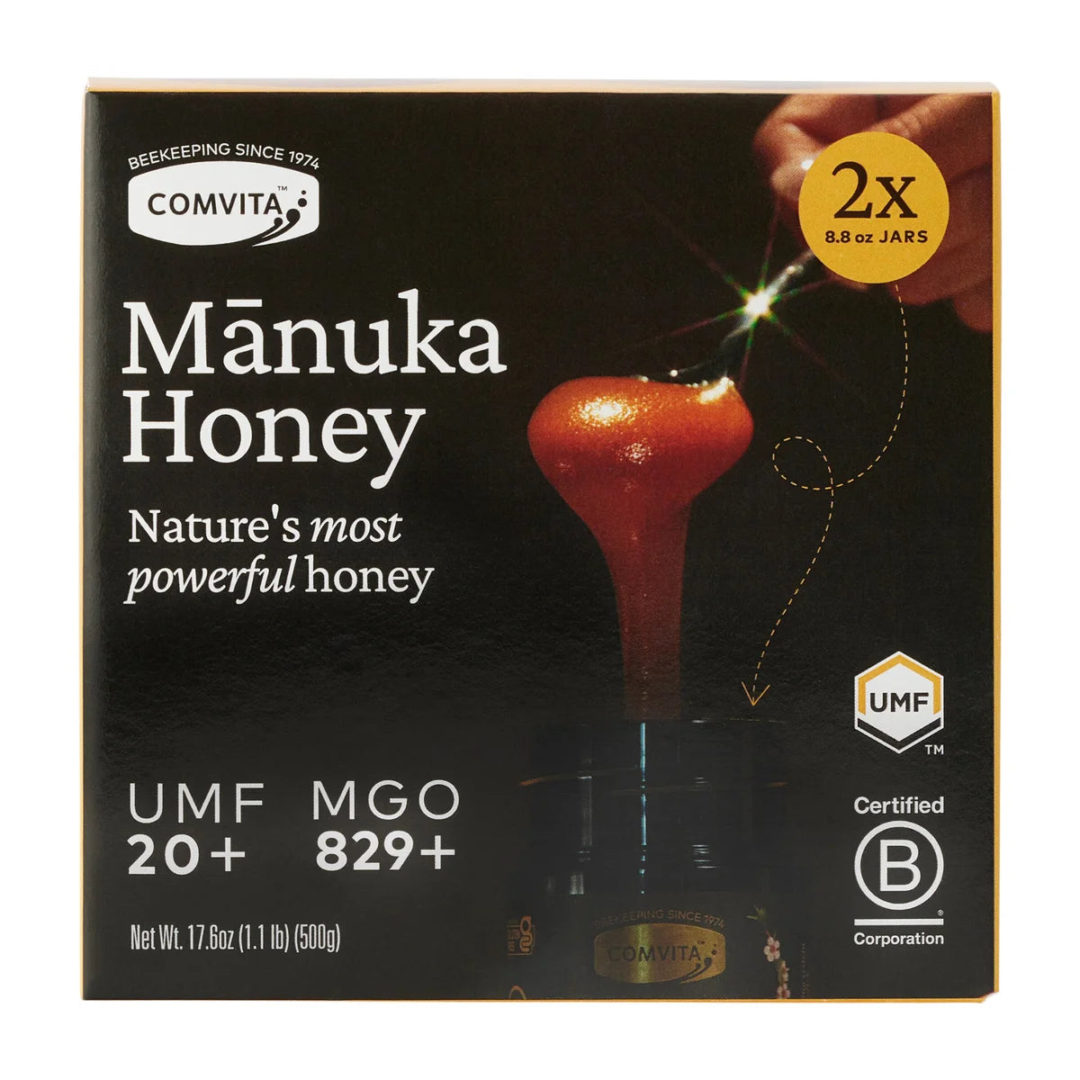 Raw Manuka Honey 8.8 oz (2-pack) -Comvita Certified UMF 20+ (MGO 829+)