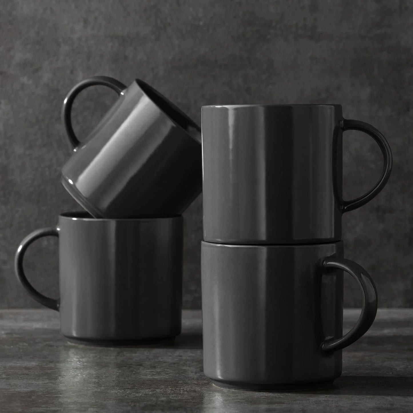 Modern Stoneware Mug Set- 4-Piece