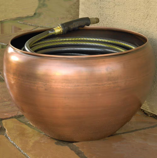 100 ft. Copper Steel Viper Hose Pot for Garden Hose Storage