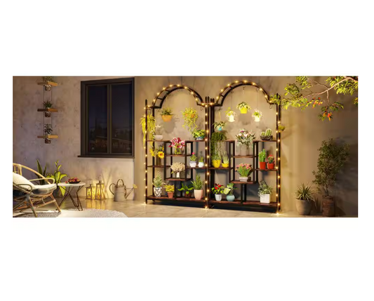 Wellston 74.8 in. Rustic Brown 5-Tier Indoor Plant Stand Flower Rack