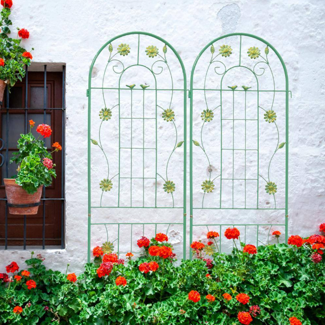 2-Pack Metal Garden Trellis 71 in. x 19.7 in. Rustproof Trellis for Climbing Plants