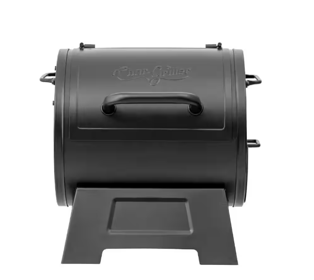 Portable Charcoal Grill or Side Fire Box with Adjustable Air Vents, Heavy Duty - Black