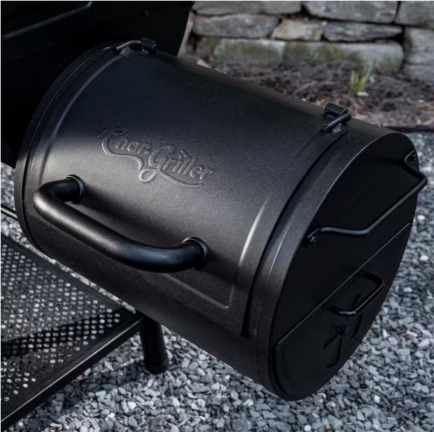 Portable Charcoal Grill or Side Fire Box with Adjustable Air Vents, Heavy Duty - Black
