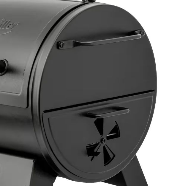 Portable Charcoal Grill or Side Fire Box with Adjustable Air Vents, Heavy Duty - Black