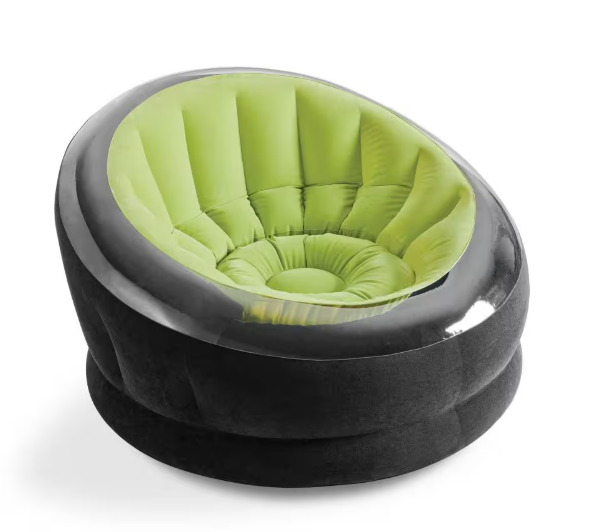 Twin Empire Inflatable Lounge Camping Chair 27 in. Thickness for Adults in Lime Green