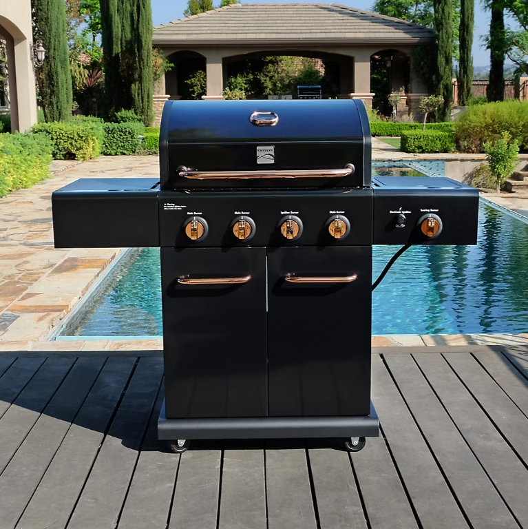 4-Burner LP Gas Grill with Searing Side Burner