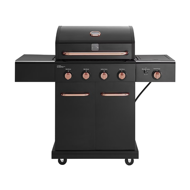 4-Burner LP Gas Grill with Searing Side Burner