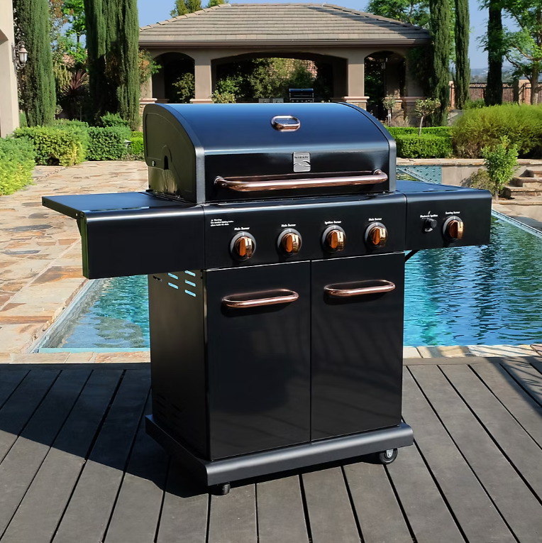 4-Burner LP Gas Grill with Searing Side Burner