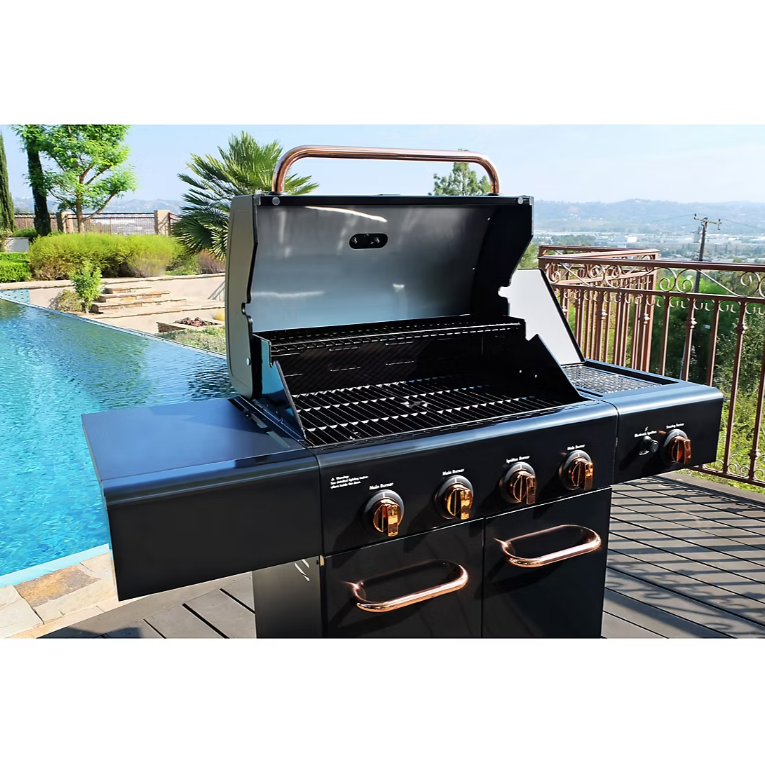 4-Burner LP Gas Grill with Searing Side Burner