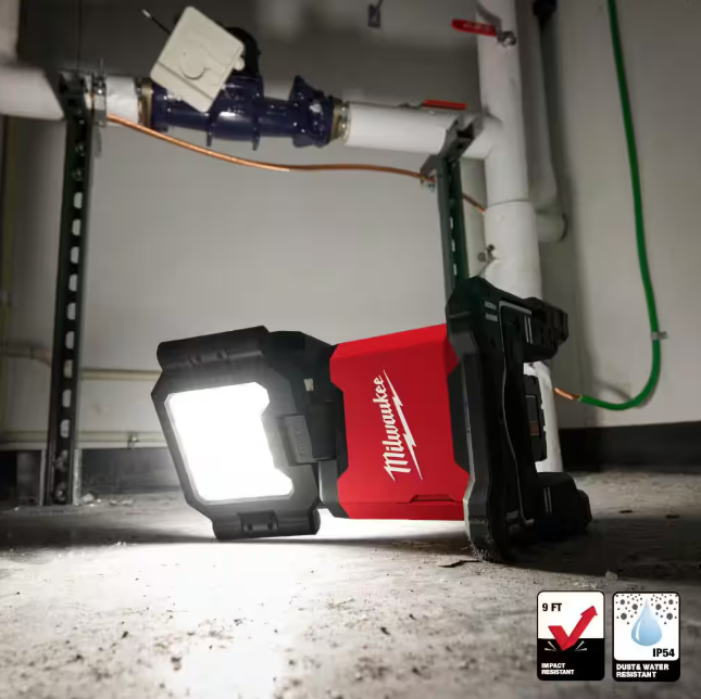 18-Volt Lith-Ion cordless 4500 Lumens ROVER Dual Power Triple-Panel Flood