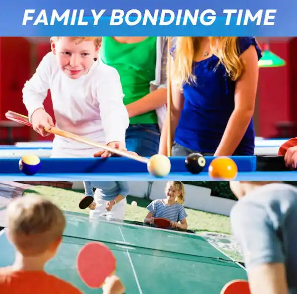 3-in-1 Multi-Game Table, 65 in. Combo Game Table Set Includes Pool Table, Billiard Tables, Hockey Table