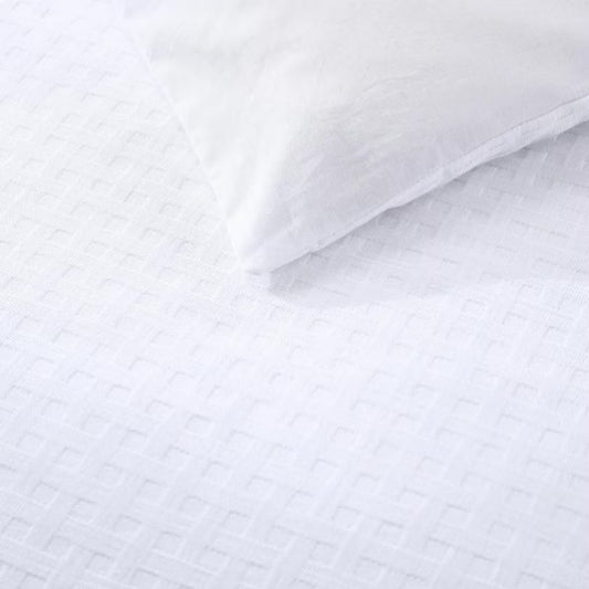 3-Piece White Cotton King Comforter Set