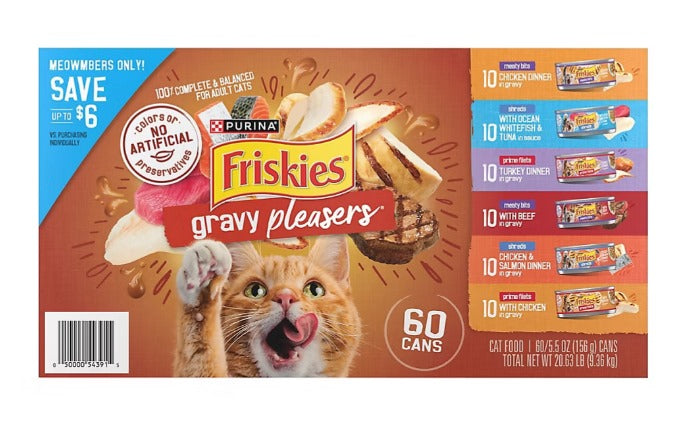 Gravy Pleasers Wet Cat Food Variety Pack, 60 ct./5.5 oz.