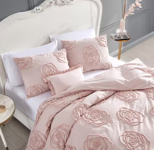 Pink Cotton Duvet Cover Set