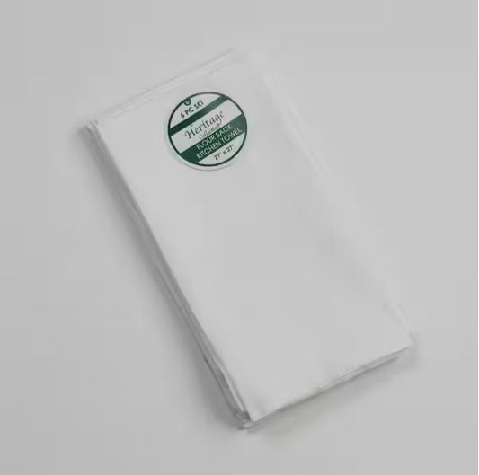 White Solid Cotton Kitchen Towel Set