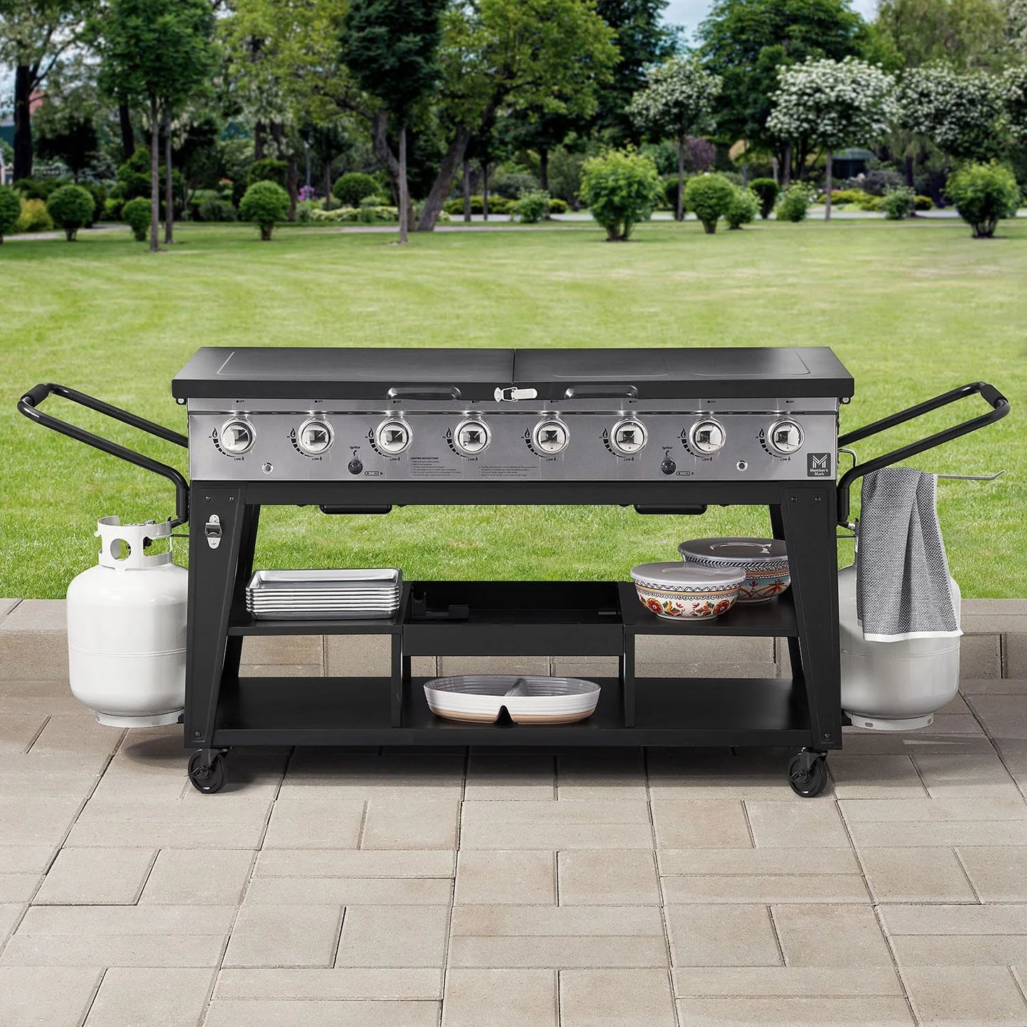 8-Burner Event Gas Grill with Griddle Top