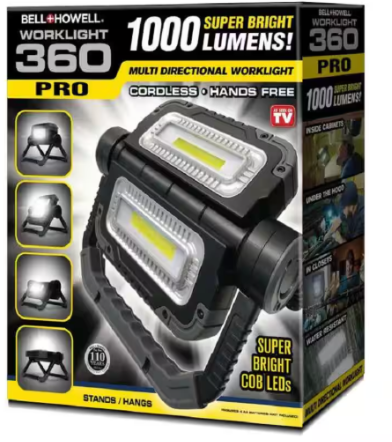 Multi-Directional Handheld Work Light - WorkLight 360 Pro 1000 Lumens Super Bright LED Portable Heavy-Duty