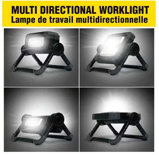 Multi-Directional Handheld Work Light - WorkLight 360 Pro 1000 Lumens Super Bright LED Portable Heavy-Duty