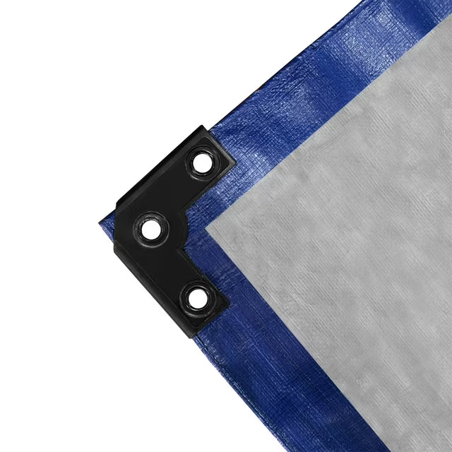 Commercial Tarps with Reinforced Corners, 16' x 12', Blue/Gray 2-Pack