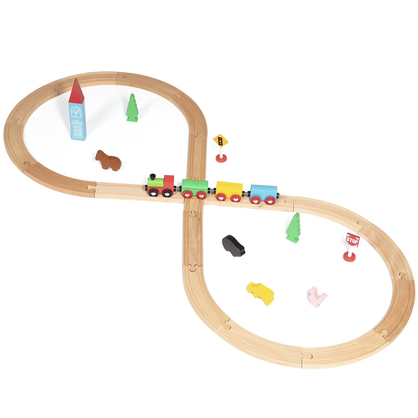 Wooden Figure 8 Train Track Set, 32 pc.
