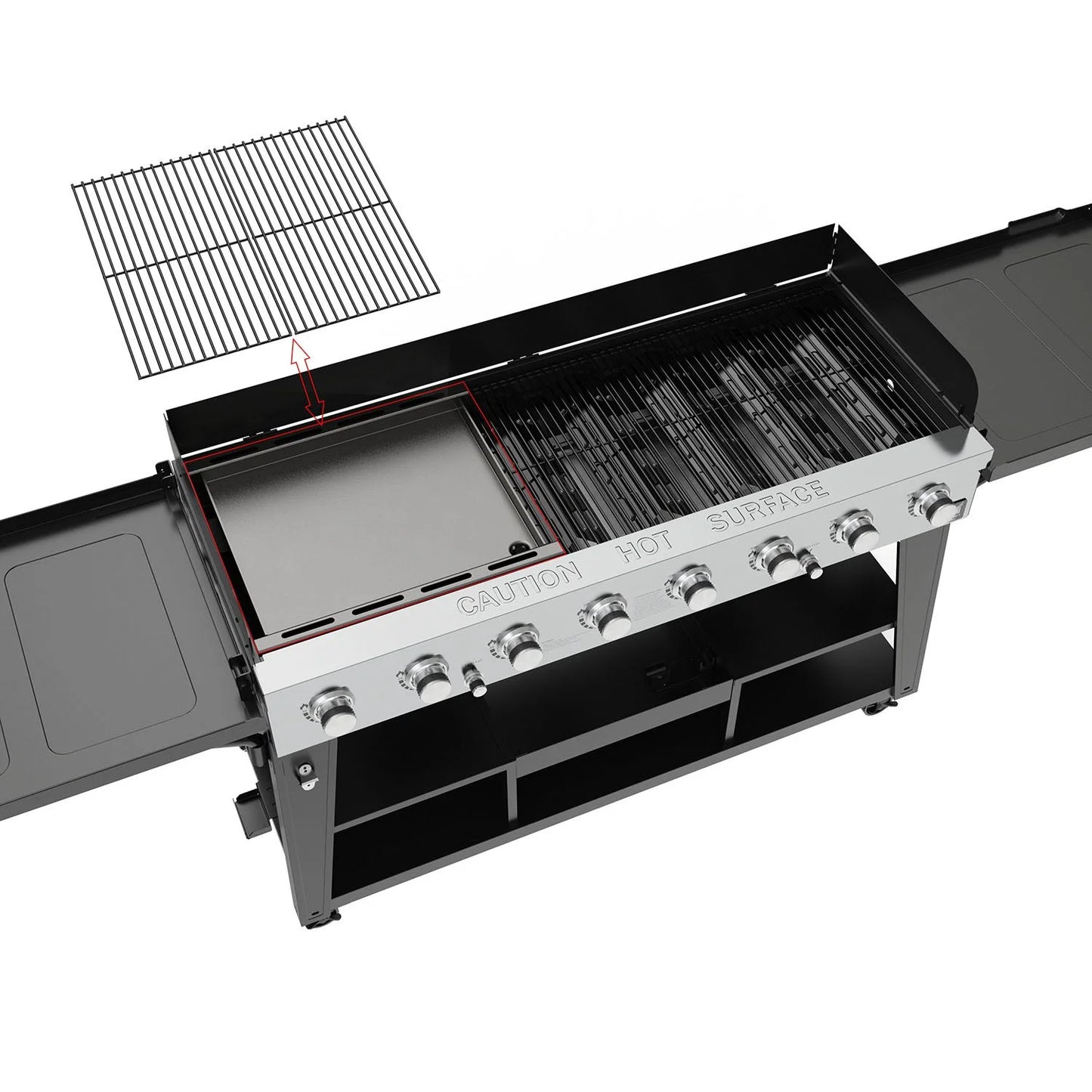 8-Burner Event Gas Grill with Griddle Top