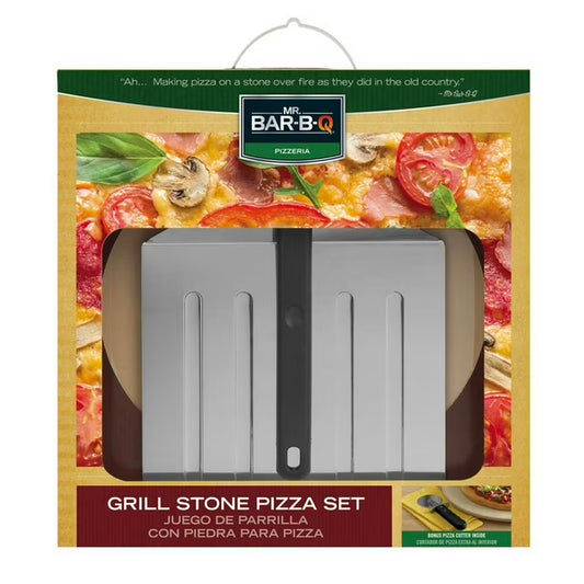 Grill Stone Pizza Kit With Peel & Cutter