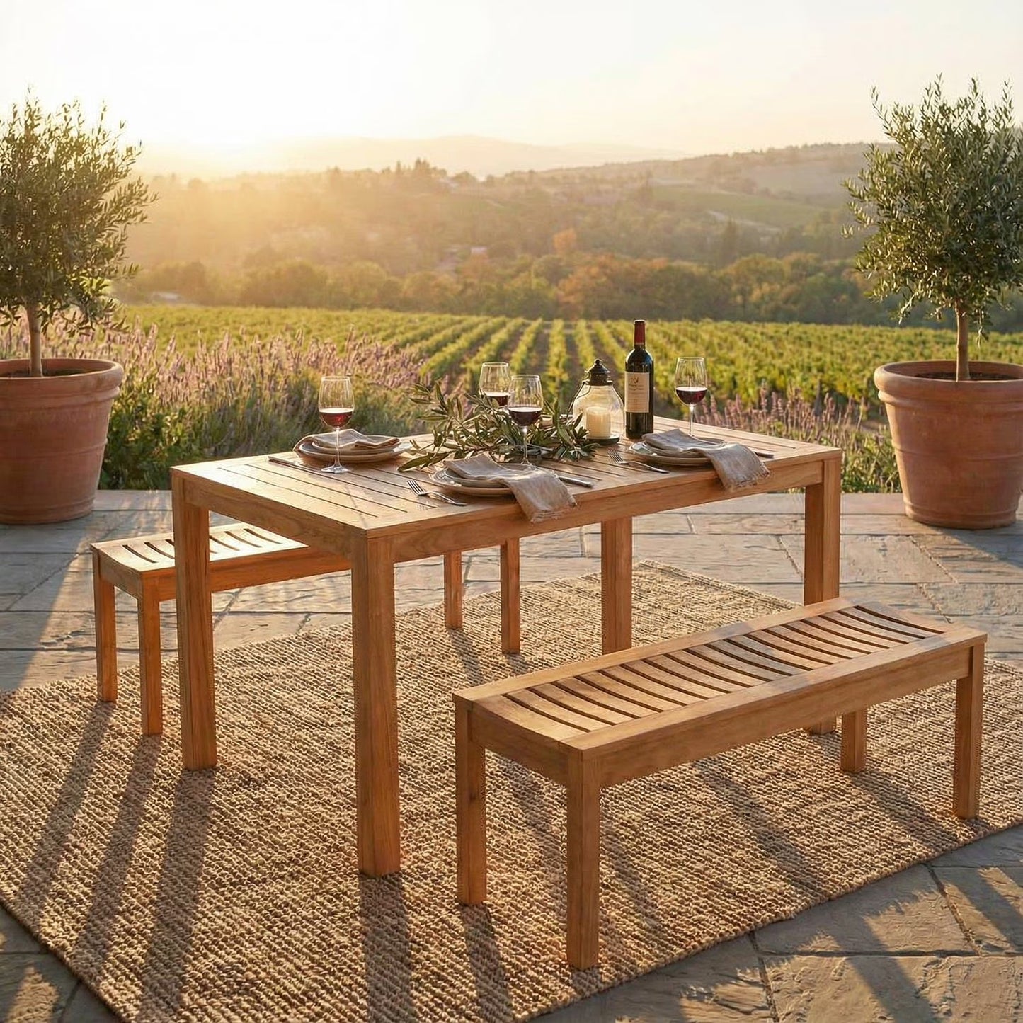 Sonoma Teak Outdoor Dining Patio Set, 3pc