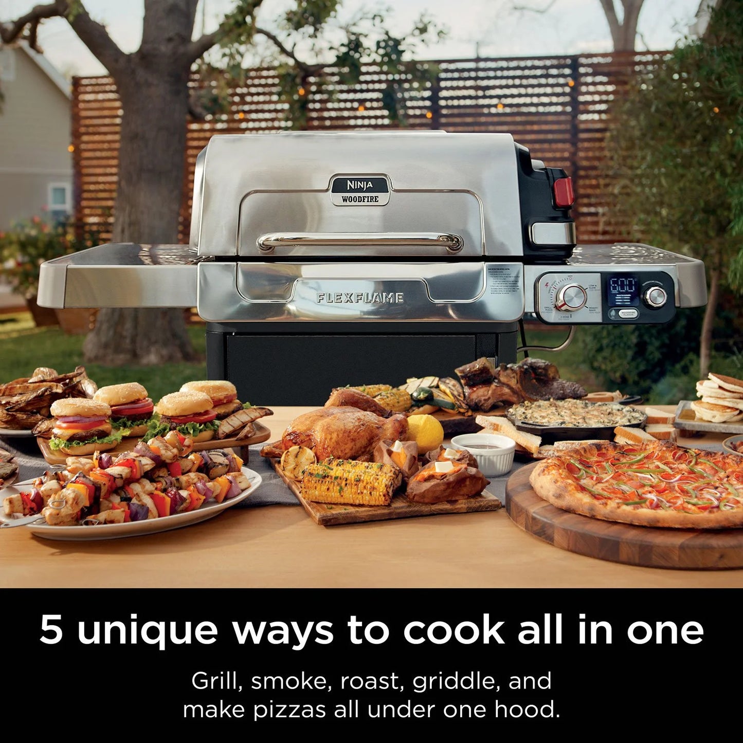 Propane Grill & Smoker Outdoor Cooking System 5-in-1