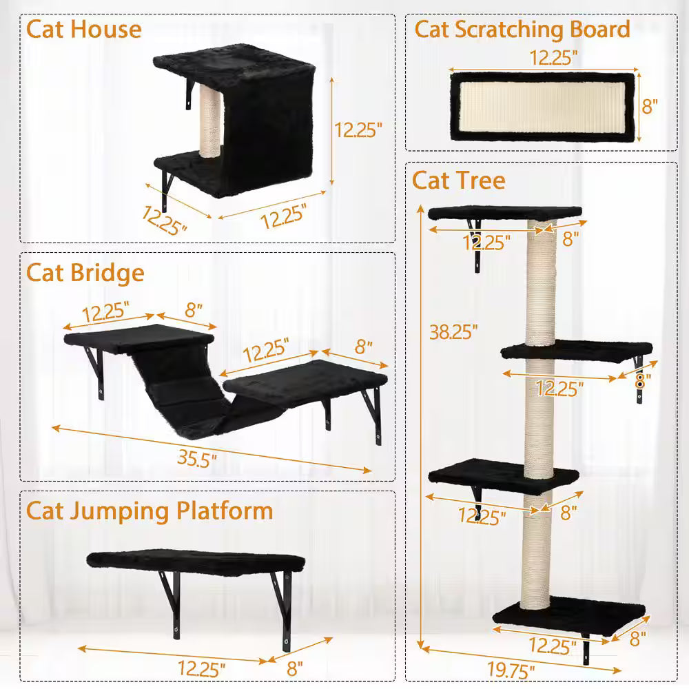 Wall-mounted Cat Tree Shelf