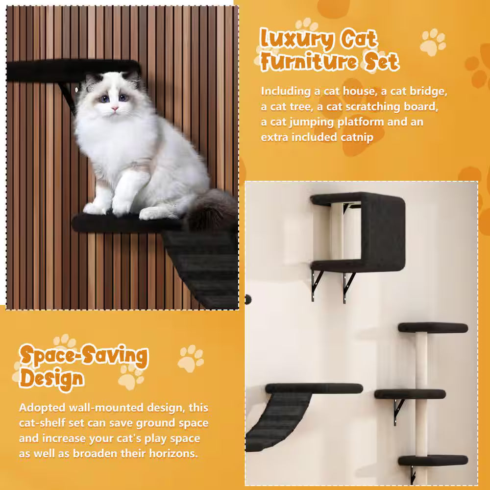 Wall-mounted Cat Tree Shelf