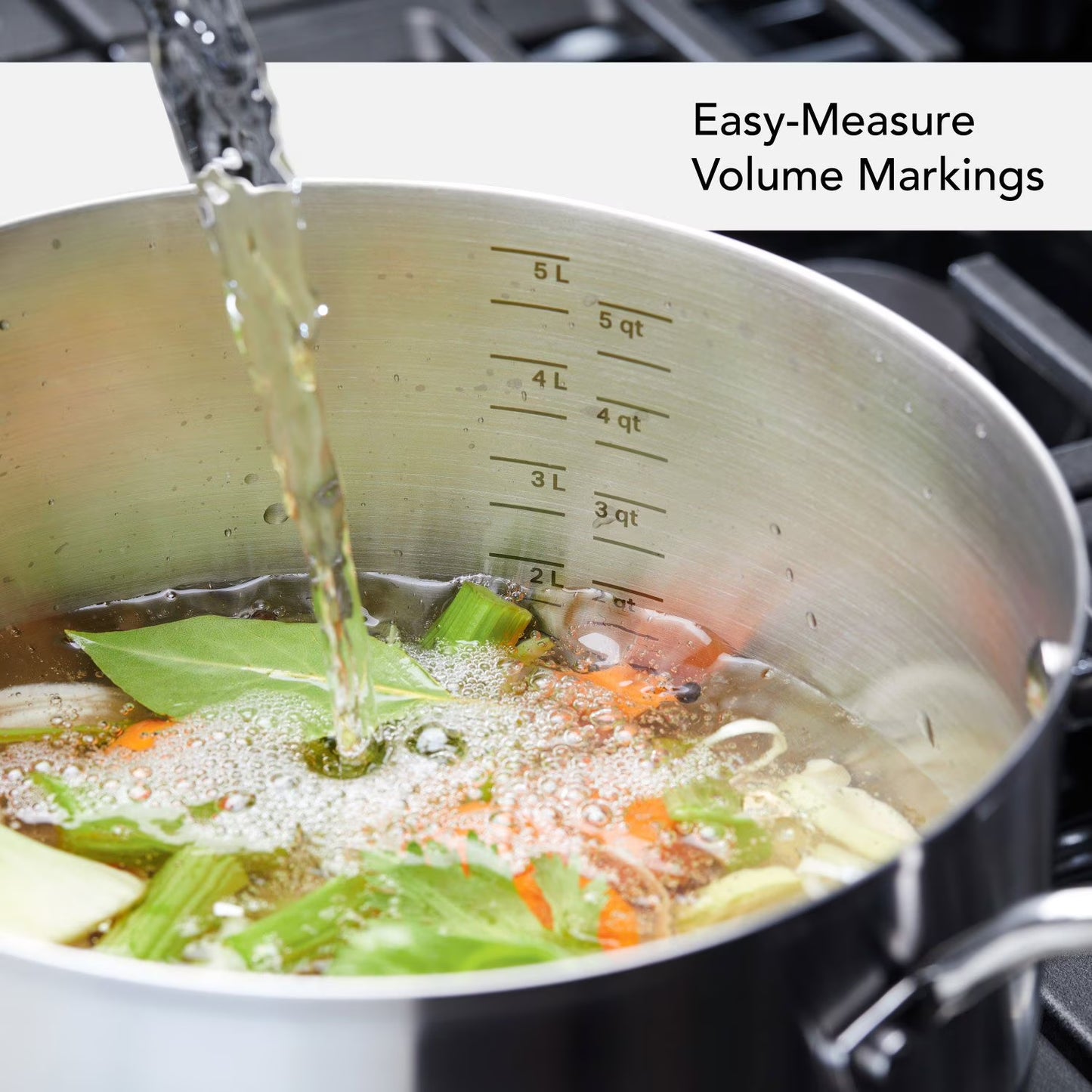 3 Ply Base Stainless Steel 11 Piece Cookware Set, Brushed Stainless Steel