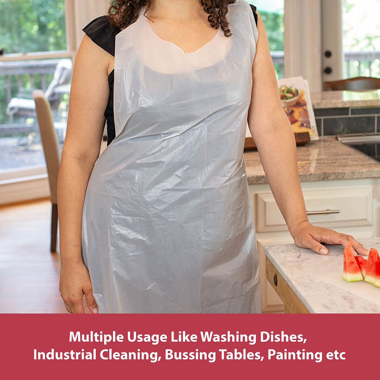 Disposable Waterproof Poly Aprons, White 100 ct.