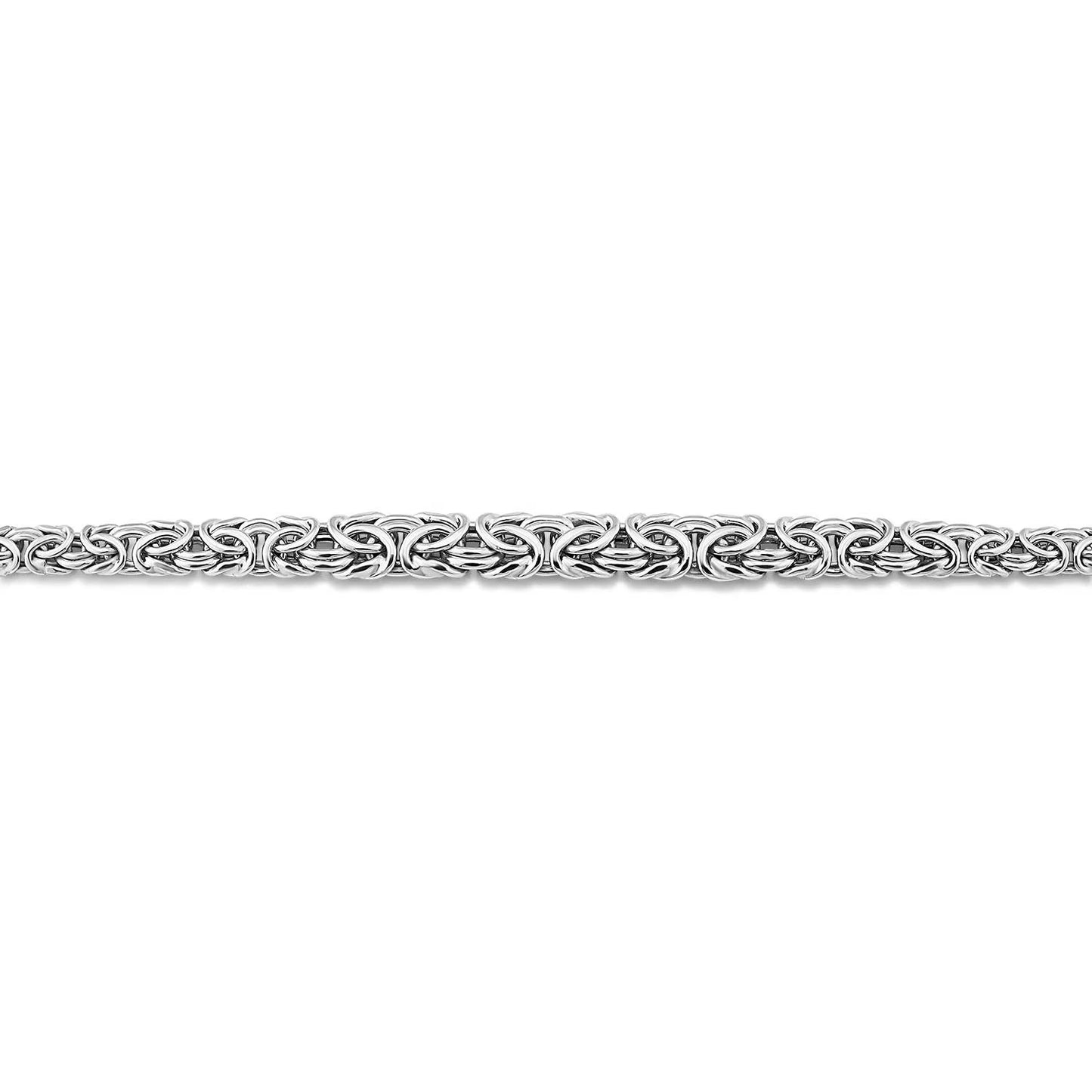 Rhodium Plated Gaduated Byzantine Necklace in Sterling Silver