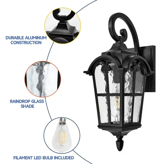 20inch Wall Lantern with Photocell (Bulb Included) 800Lumen