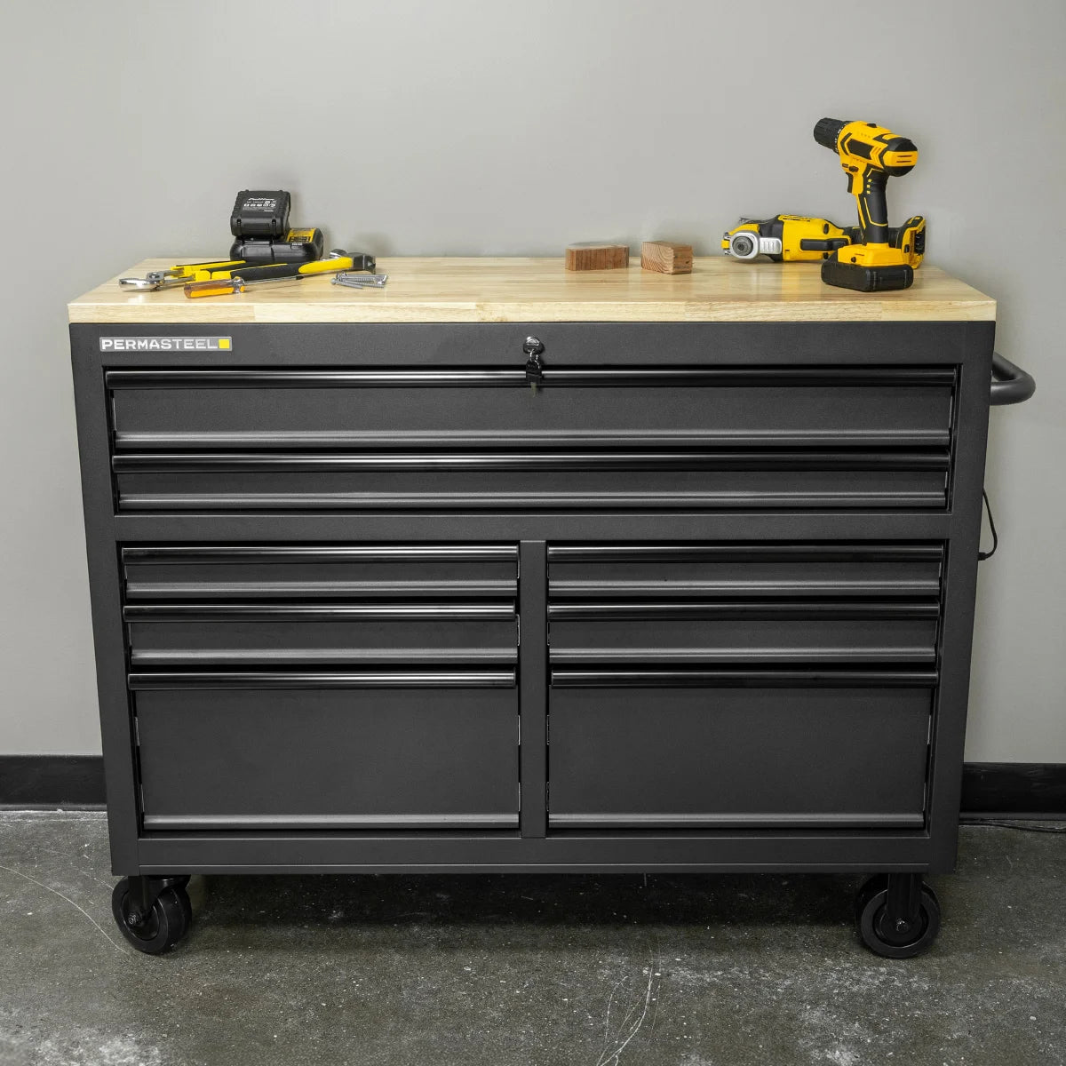 D 8-Drawer Mobile Workbench - Permasteel 46in. W x 18in.