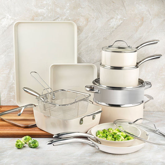 Gotham Steel Natural Collection 15-Piece Cookware Set