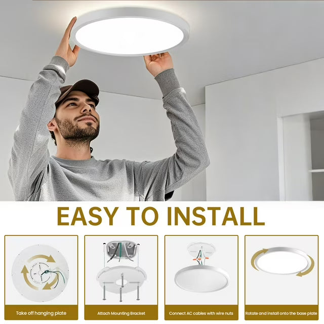 15" Ceiling Light 2500 Lumens, 2-Pack