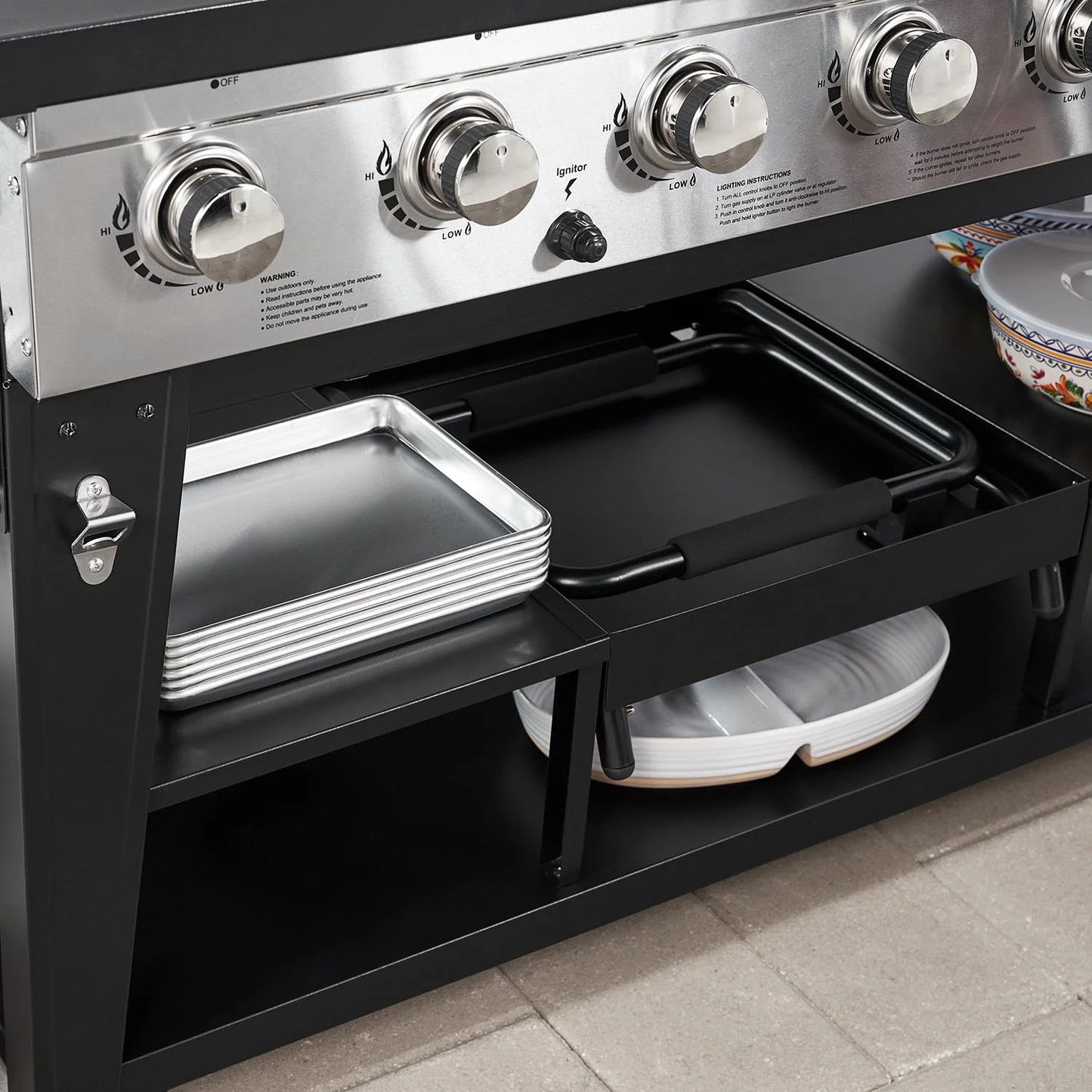 8-Burner Event Gas Grill with Griddle Top