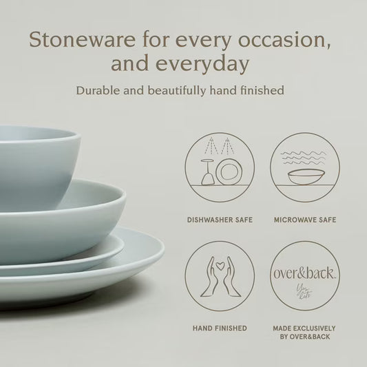 Over&Back 16-Piece Coupe Stoneware Dinnerware Set
