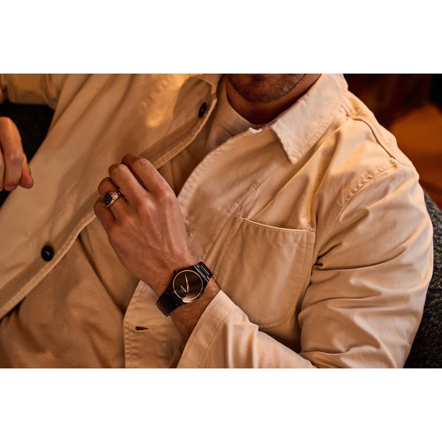 Modern Black Ion Plated Bracelet Watch, 41mm