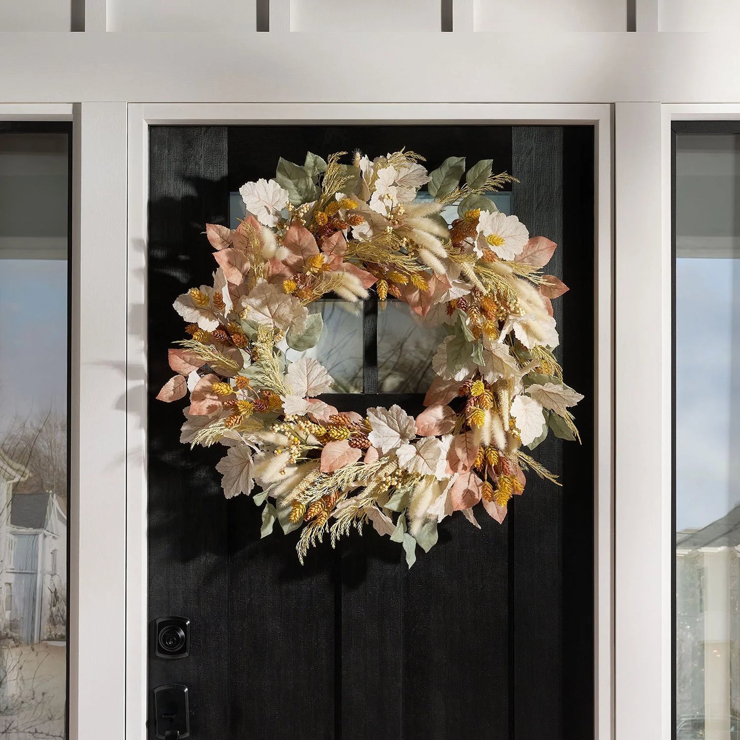 Harvest Wreath with Natural Cattails