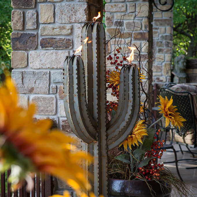 5' Cactus Torch Sculpture