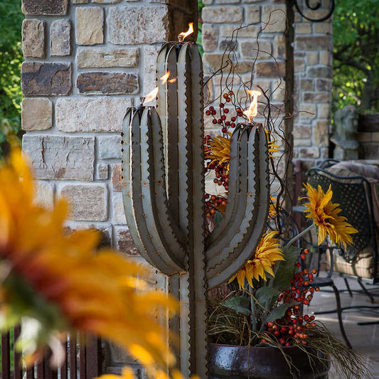 5' Cactus Torch Sculpture