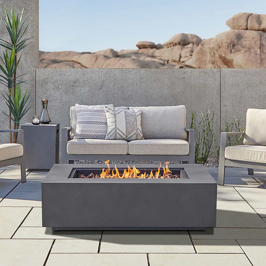 Steel Propane or Natural Gas Fire Pit Table- Real Flame Monaco 50"
