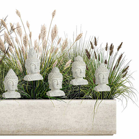 Buddha Planter Stakes, 5-pack