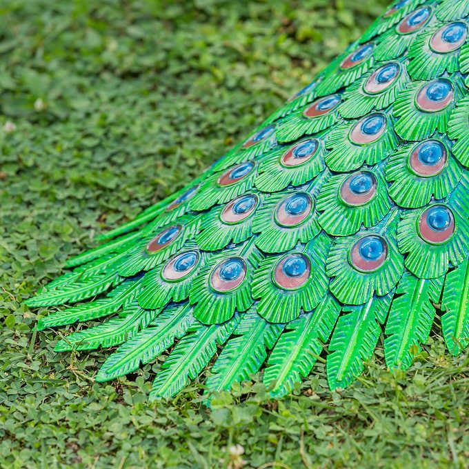 39" Metal Peacock