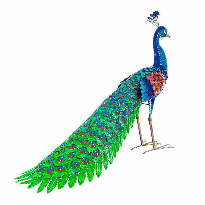 39" Metal Peacock