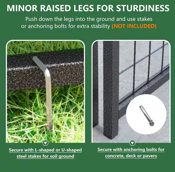 Outdoor Dog Cage Fence with Cover and Rotating Feeding Door