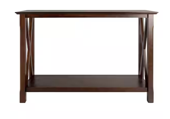 45 in. Cappuccino Standard Rectangle Wood Console Table