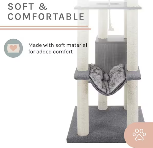 Tyrone 70.5 in. Gray Cat Tree
